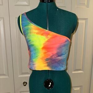 One Shoulder Multicolor Crop Top